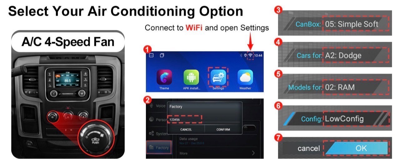 10.4″ Car Radio Upgrade Dash Kit for 13-18 Dodge Ram Android 13 8Core 4+64GB