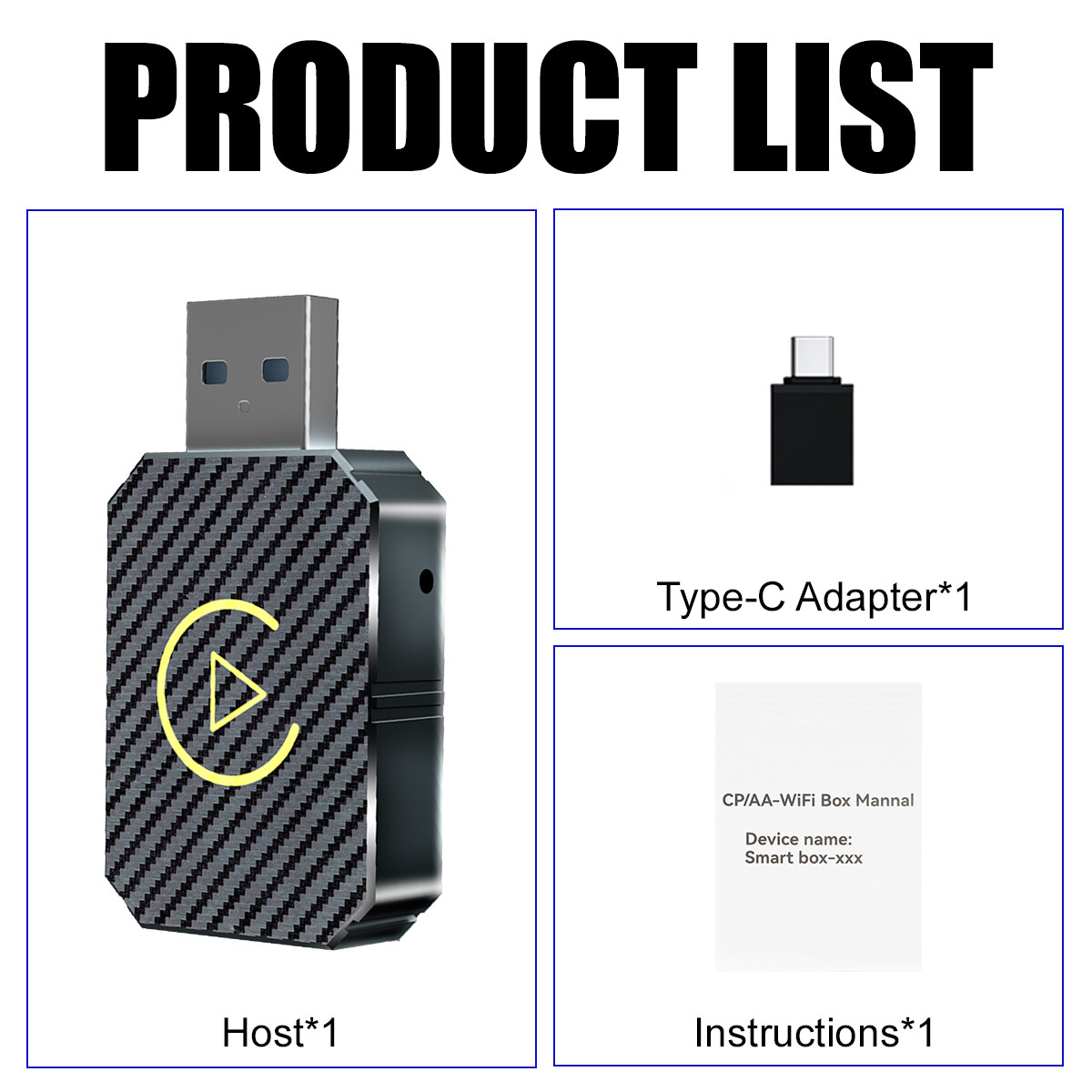 2 in 1 Wireless Carplay Adapter Android Auto Adapter USB Car Dongle Connect Box.