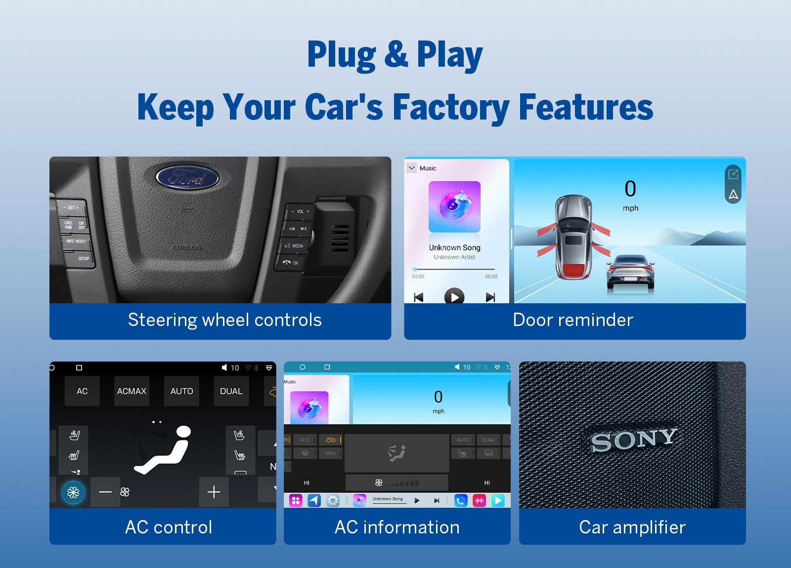For 2009-2014 Ford F150 9″ QLED Android 14 6+64 Car Stereo CarPlay Bluetooth DSP