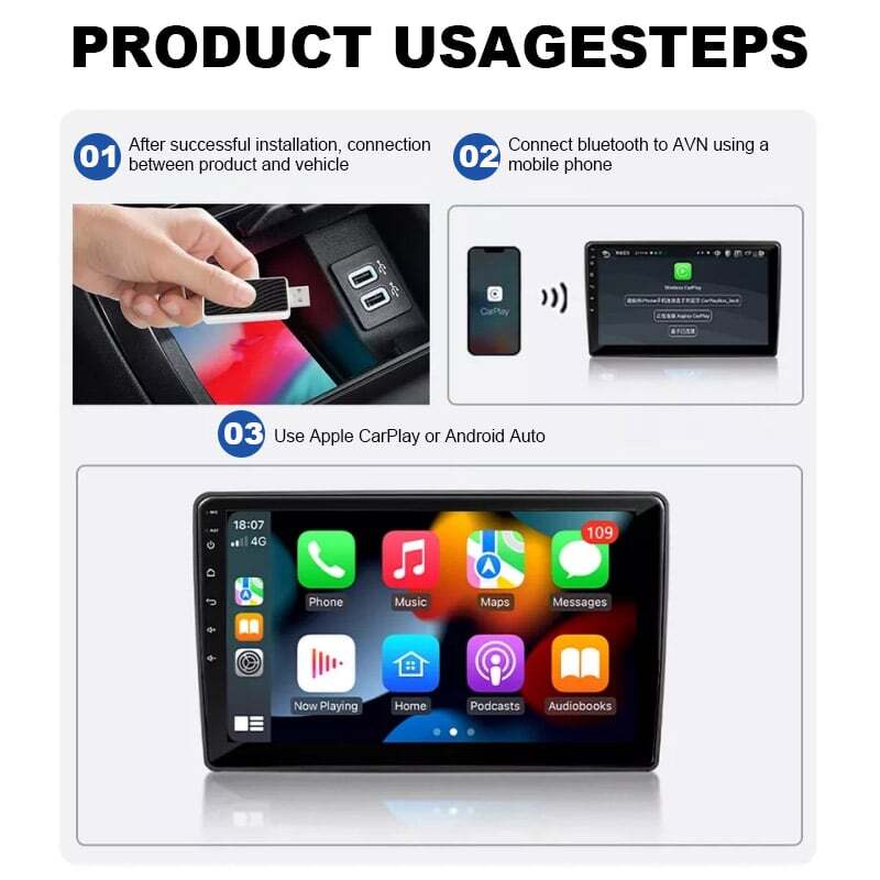 2026 Wireless CarPlay Adapter Upgrade Wired CarPlay to Wireless, Mini USB Design