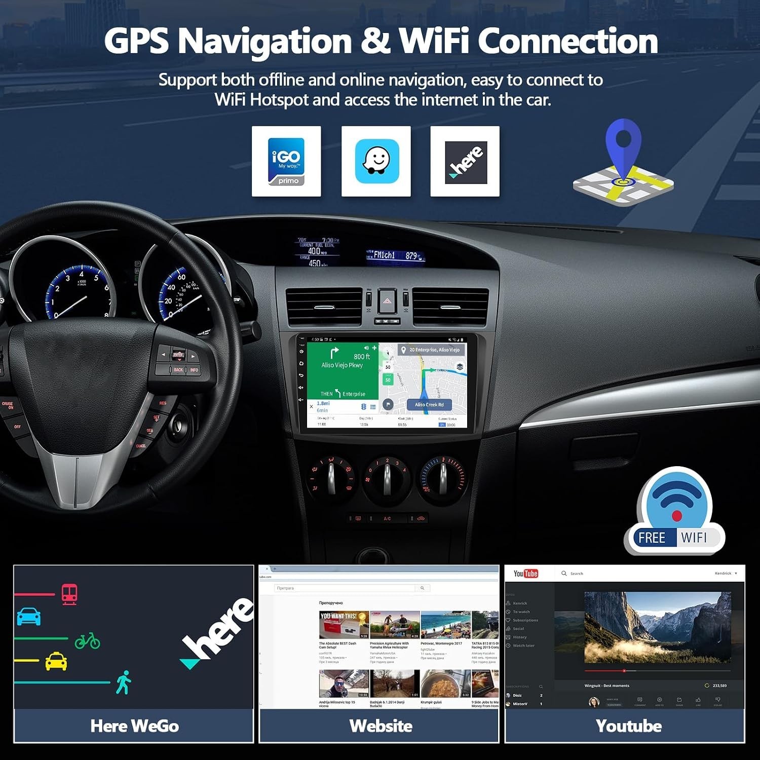 9″ Car Stereo for Mazda 3 2010-2013 Android 15 CarPlay Android Auto GPS
