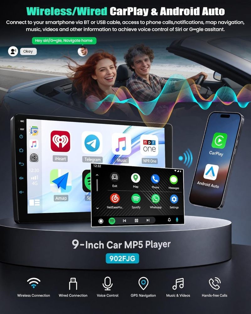 9 Inch Car Stereo Radio For Honda CRV 2007-2011 Apple Carplay Android Auto BT FM