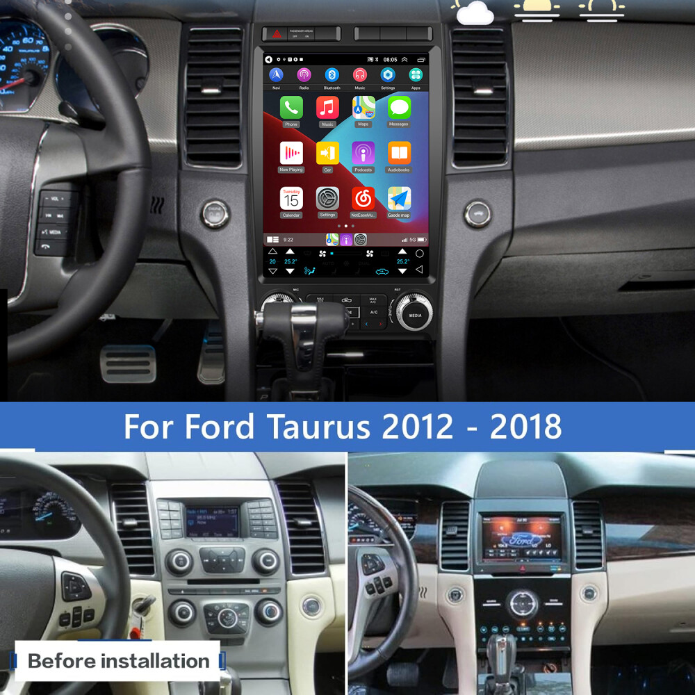 12.1″ Vertical Screen For Ford Taurus 2010-2018 Android 13 4+64GB GPS Car Radio