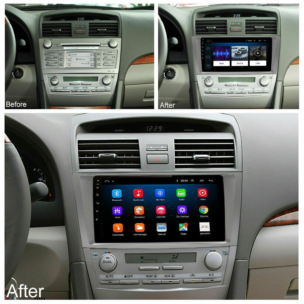 Android 12 Apple CarPlay GPS Navi For Toyota Camry 2007-2011 Car Stereo Radio