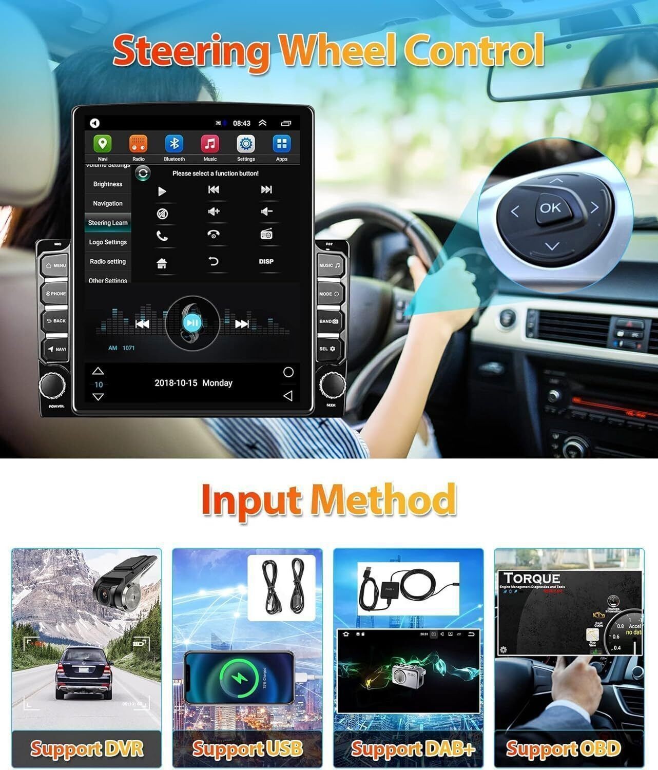 For 2007-2014 GMC Yukon Denali 9.7″ Android 15 Carplay Car Stereo Radio GPS AHD