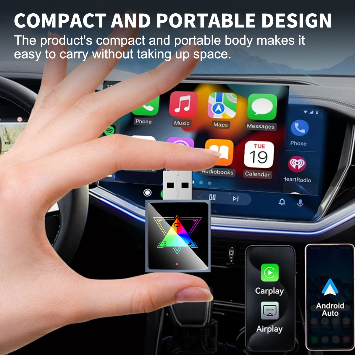 Metal Glass 4-in-1 New Android Auto Box/Wireless CarPlay For Android 11+ iOS 10+