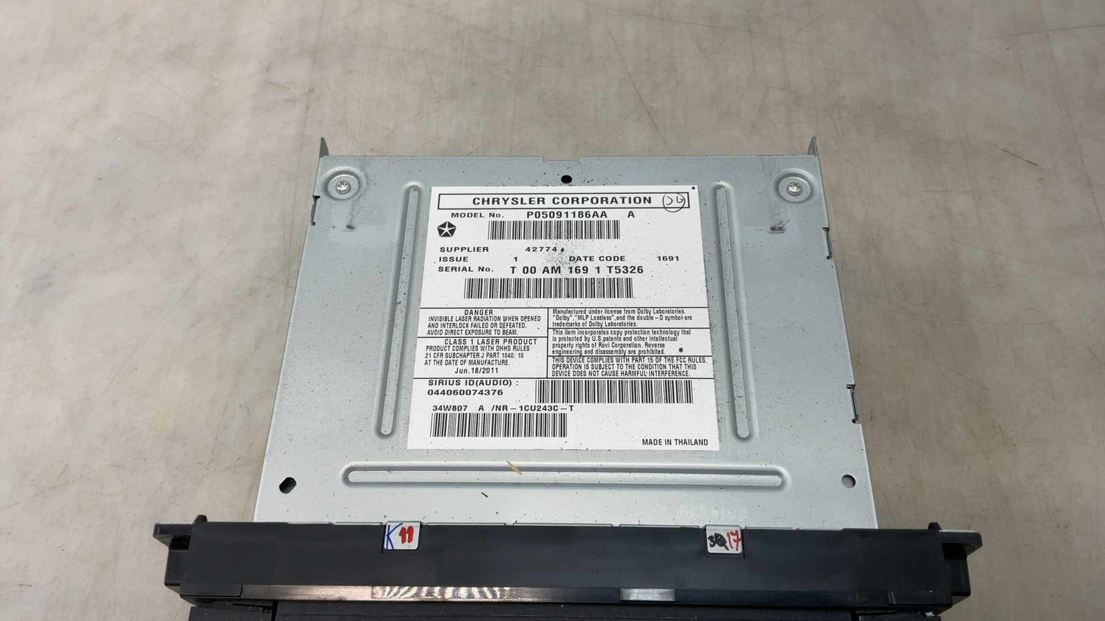 Jeep JK Wrangler OEM Factory Touchscreen Radio RHB P05091186AA 2012 164682
