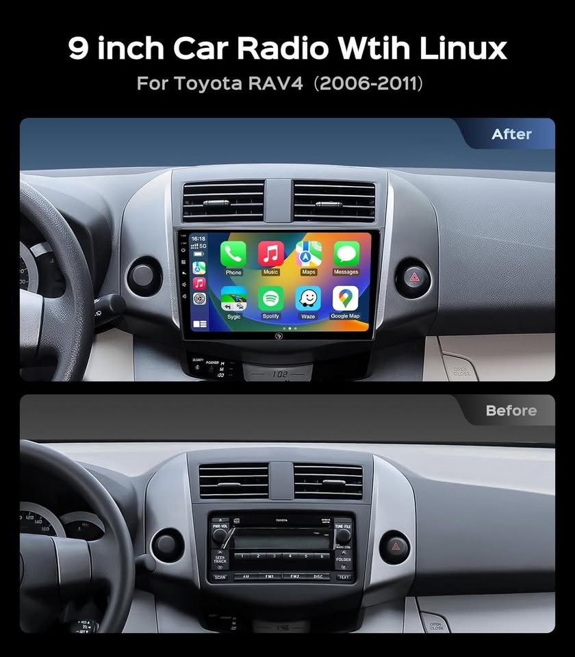 AINAVI 9″ Car Stereo for Toyota RAV4 2006-2011 CarPlay Android Auto GPS BT FM