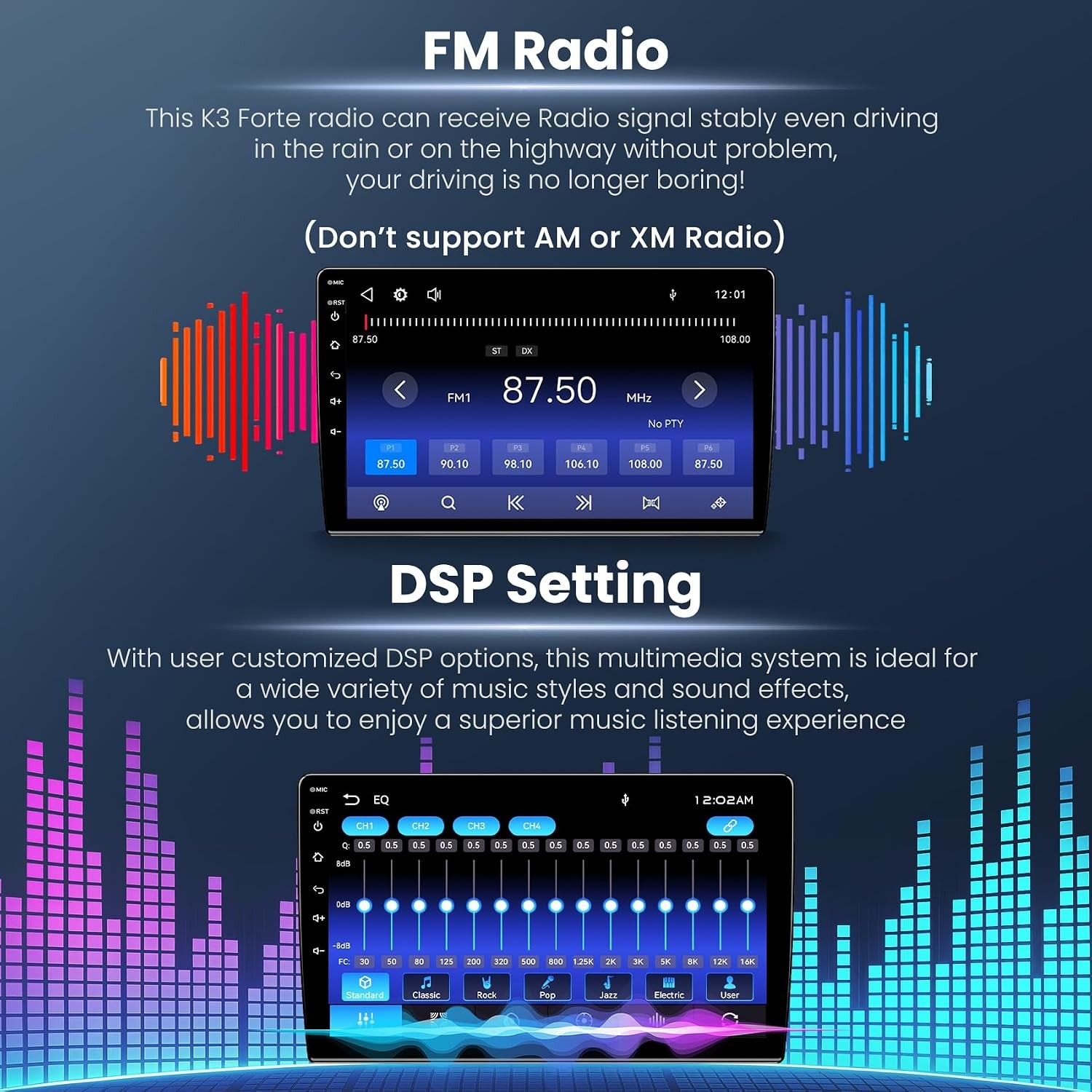 9in 4G+64G Car Stereo CarPlay GPS for 2013-2018 Kia K3 w/WiFi AHD FM/RDS SWC