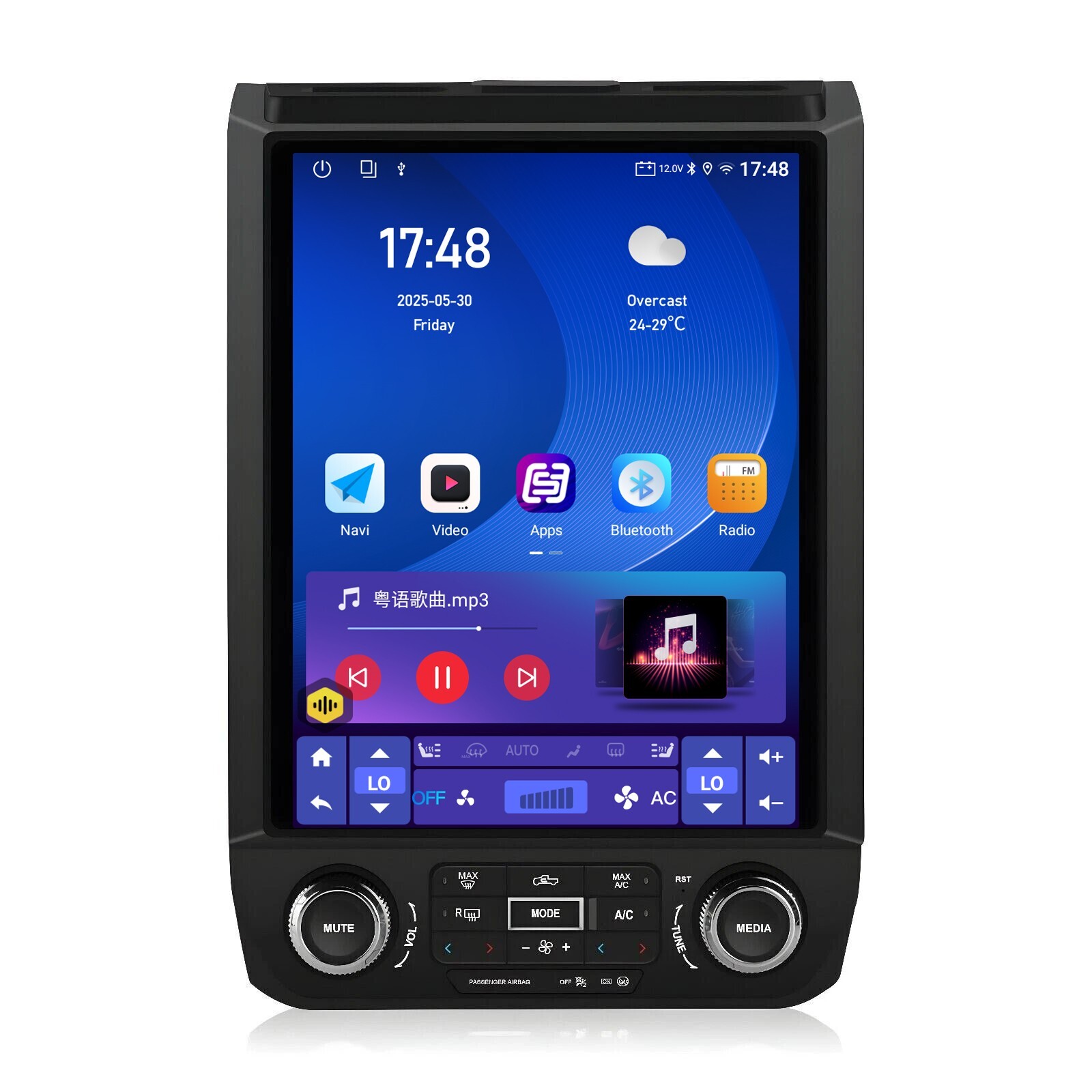 12 Car Android GPS Radio Stereo CarPlay For Ford F150 F250 F350 F550 Tesla Style