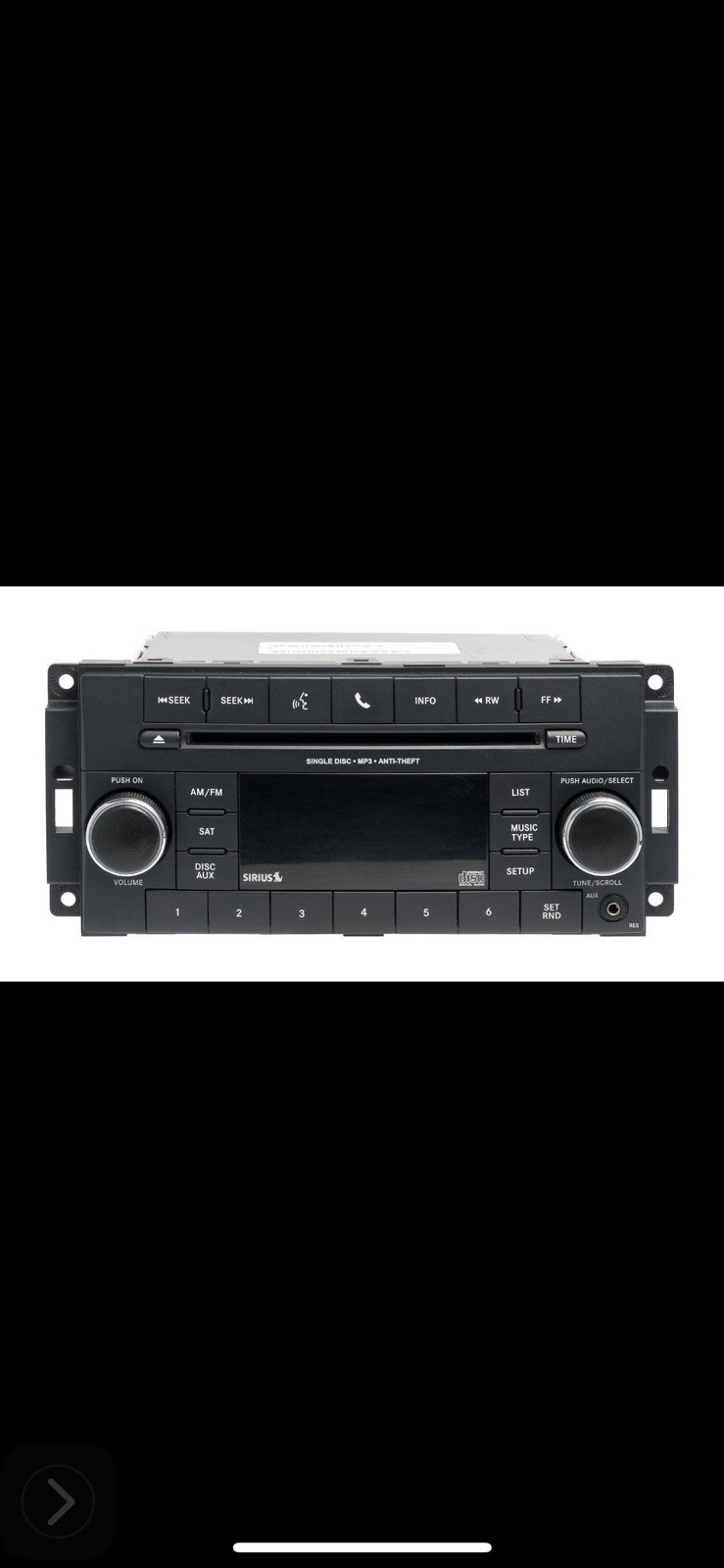 Jeep Wrangler JK Radio OEM 2007–2018 AM FM CD AUX Sirius Stereo P68252825AC