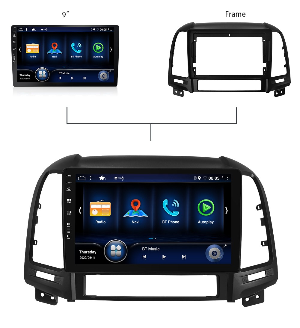 *6G+128GB* Car Stereo Radio For Hyundai Santa Fe 2 2006-2012 Android 14 GPS DSP
