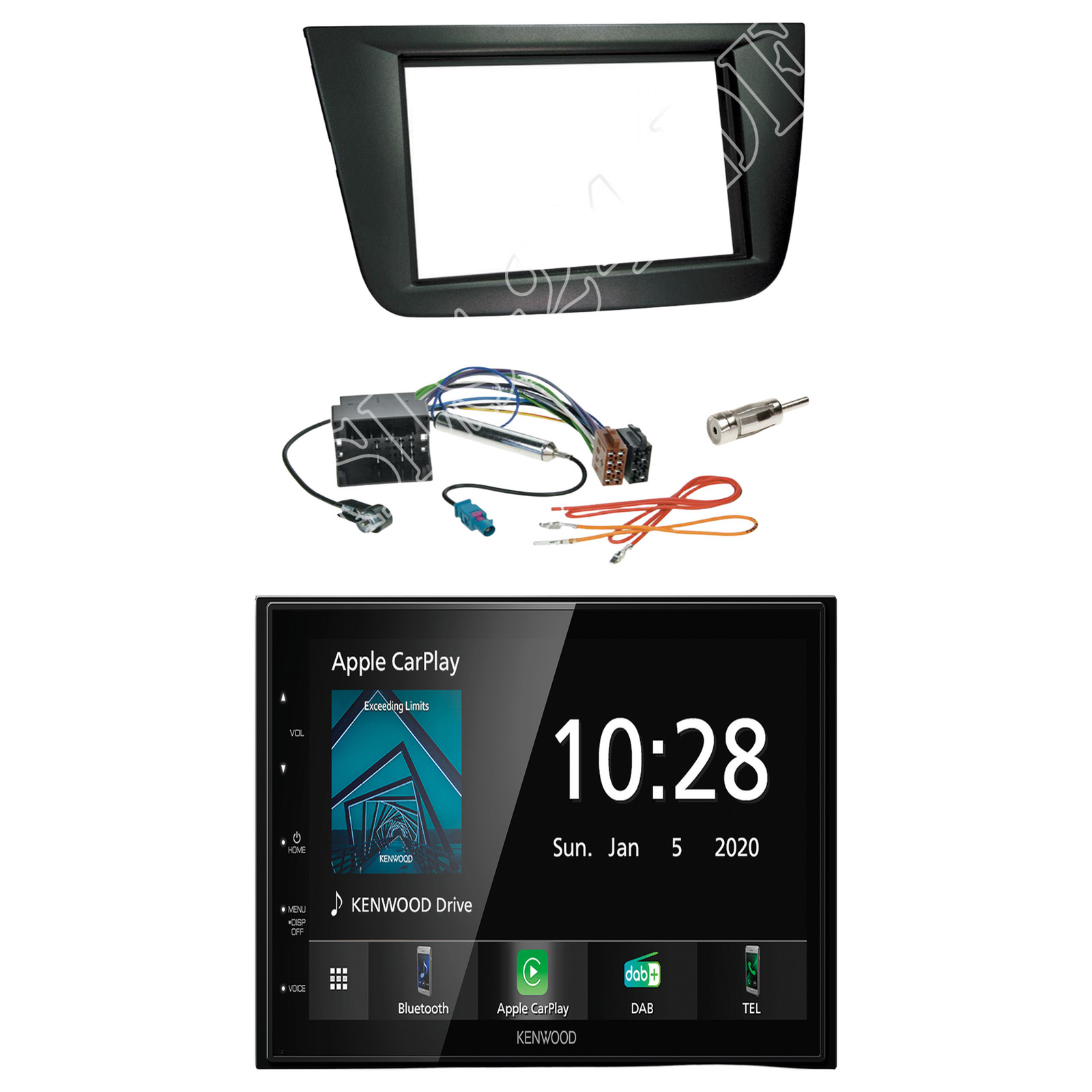 Kenwood DMX5020DABS Radio DAB Bluetooth with installation kit for Seat Altea