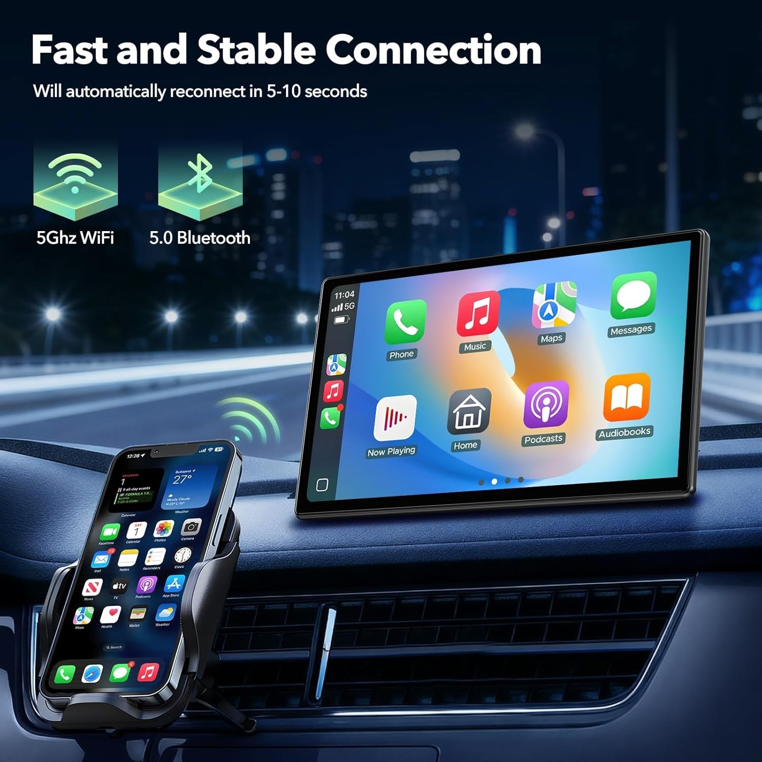 Carplay Display Screen with Net-flix Youtube Tiktok 9 inch Wireless CarPlay