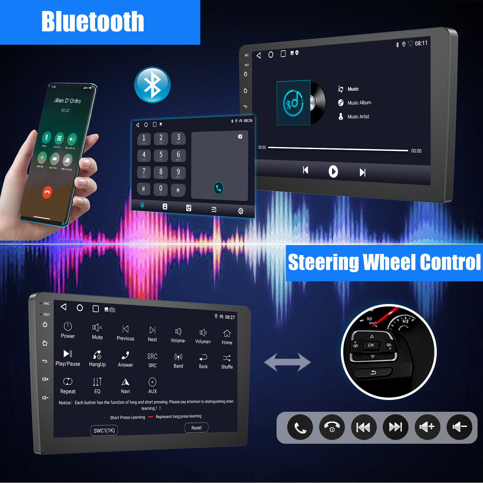 Car Stereo Radio GPS Navi WiFi Android 15 Carplay For Mitsubishi ASX 2010-2017