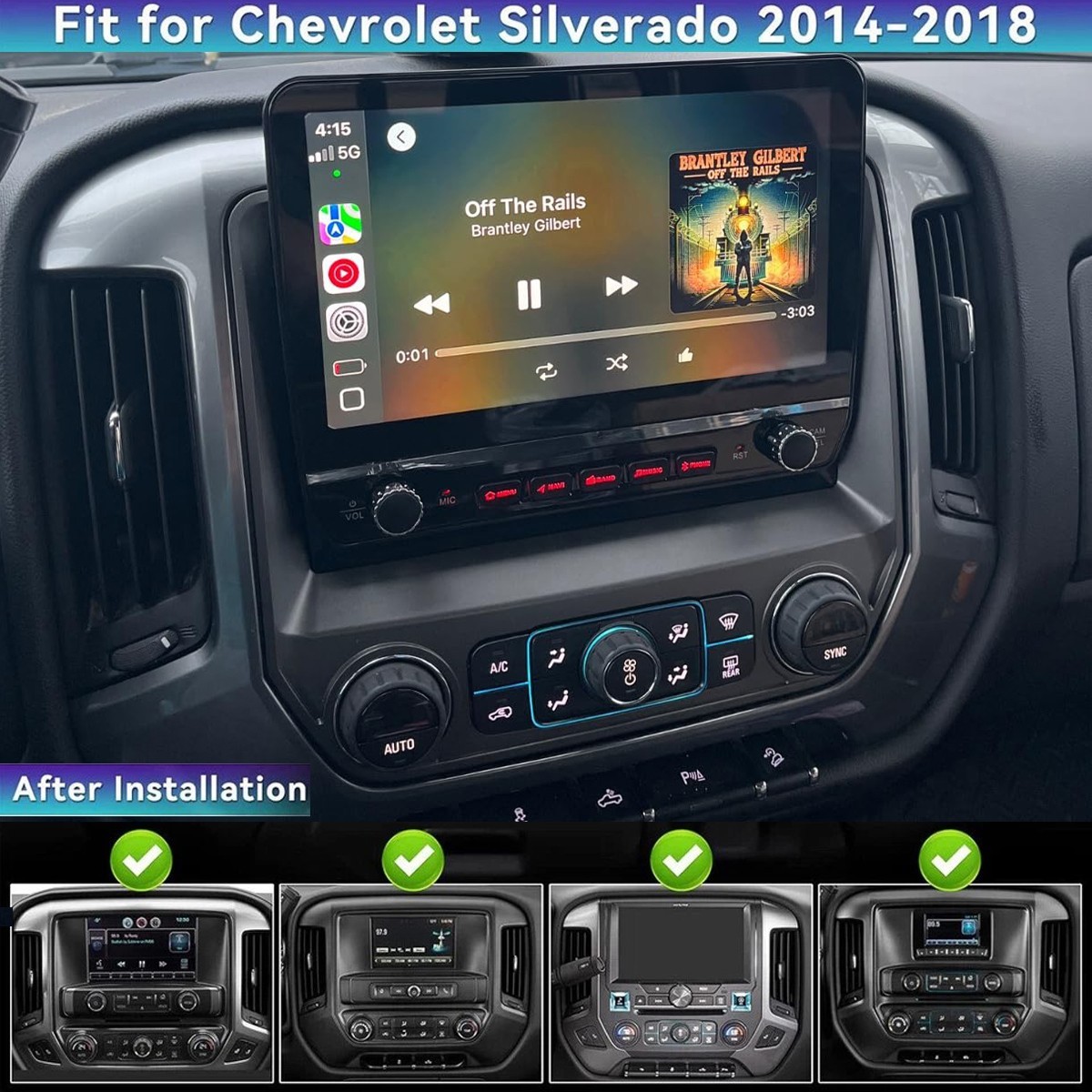 Apple Carplay For 2014 2015 2016 2017 2018 Silverado Sierra Car Stereo Radio GPS