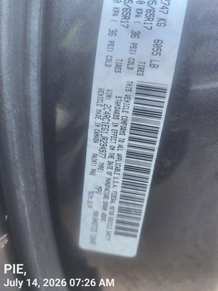 DISPLAY SCREEN OEM 18-20 CHRYSLER PACIFICA 1YR WRNTY