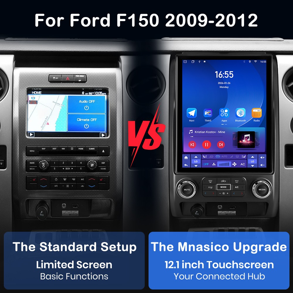 For Ford F150 2009-2012 4G CarPlay 4+64GB Android15 12.1“Car Radio GPS Navi WIFI