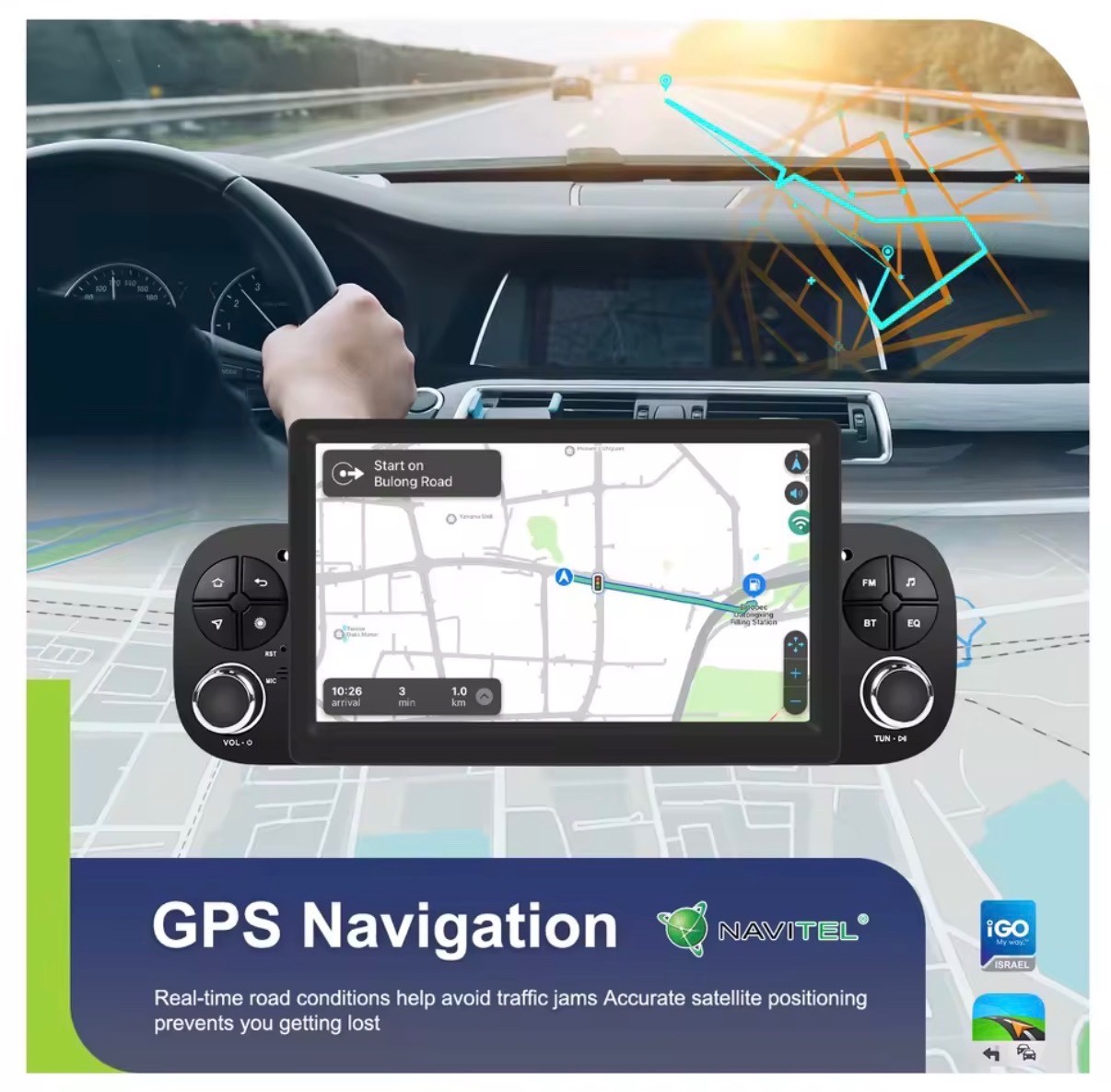 7″ CarPlay Android Car Stereo for Fiat Panda 2013-2020 GPS FM RDS