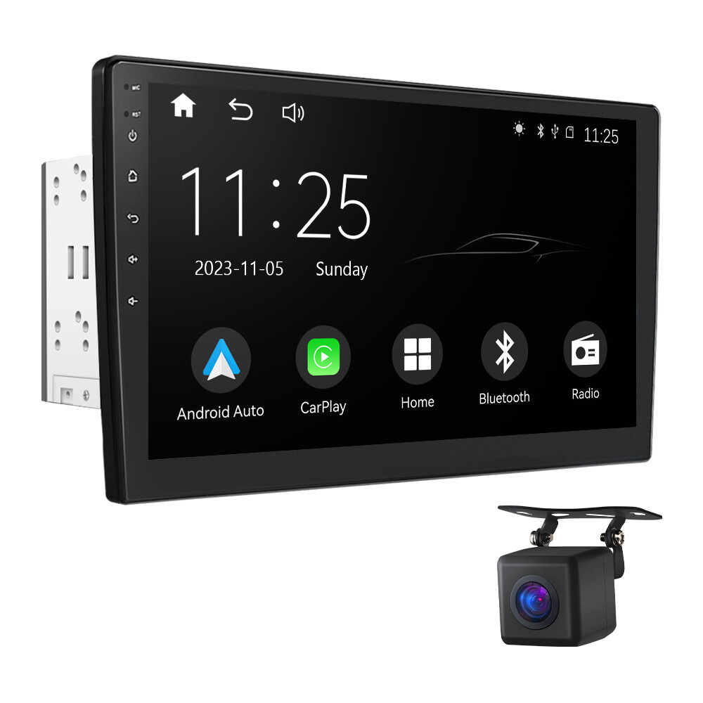 CAM+10.1″ Double Din Car Stereo with Apple Carplay & Android Auto Play DSP Radio