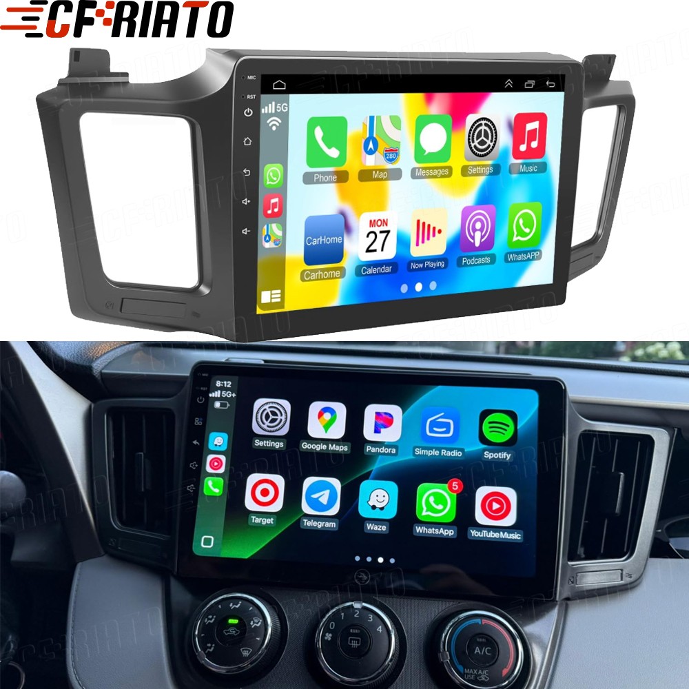 For Toyota RAV4 2013-2018 Android 15 Apple CarPlay Car Stereo Radio GPS BT 10.1″