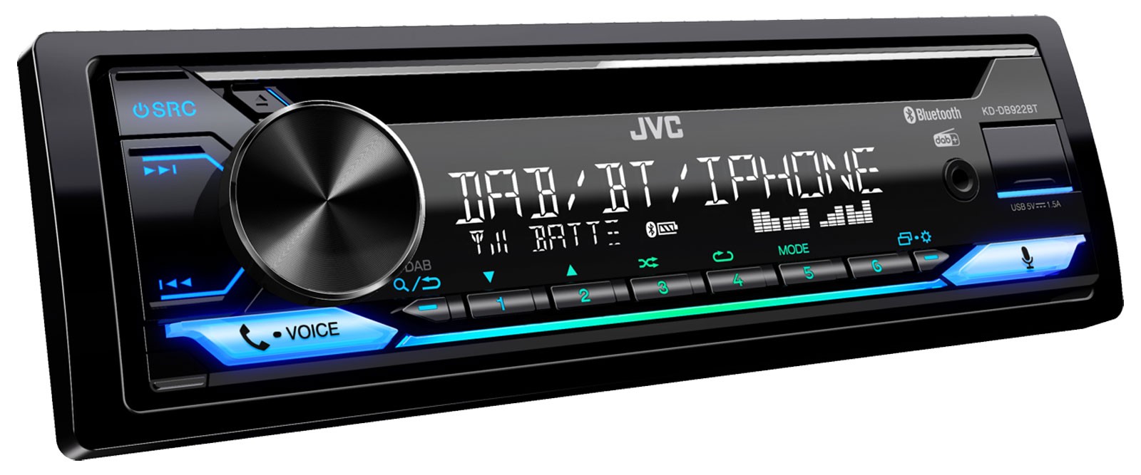 JVC Bluetooth MP3 USB DAB CD Car Stereo for Renault Twingo (07-12) Black