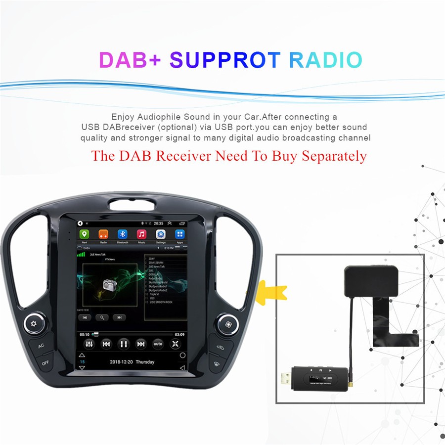 9.7” Vertical Screen Car MP5 Player BT FM RDS Fit For Infiniti ESQ 2014-2022