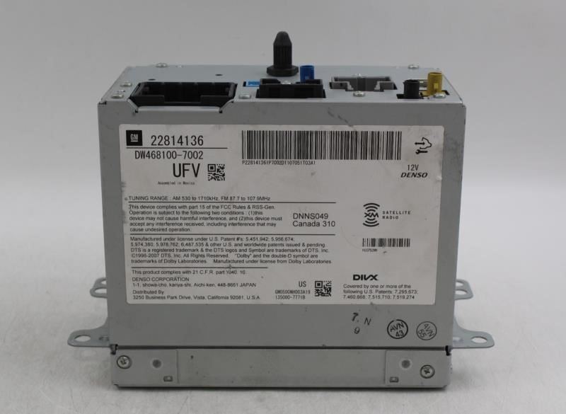 Audio Equipment Radio Receiver AM-FM-DVD-MP3-navig 2012 CHEVROLET VOLT OEM 20668