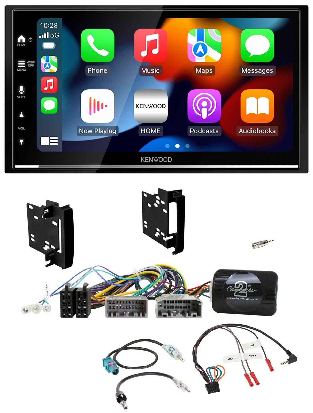 Kenwood DAB USB Bluetooth 2DIN Steering Wheel Car Stereo for Chrysler Dodge Jeep