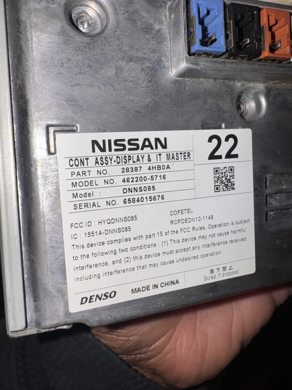 2014 – 2021 Infiniti Q50 OEM Navigation Radio Touch Screen Information Display