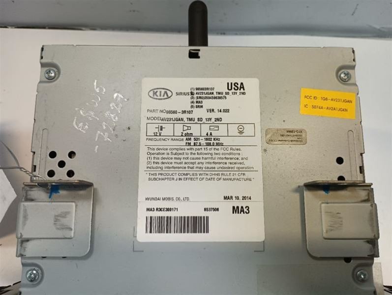 965603R107 2014 Kia CADENZA AM FM Radio CD Disc 10358432