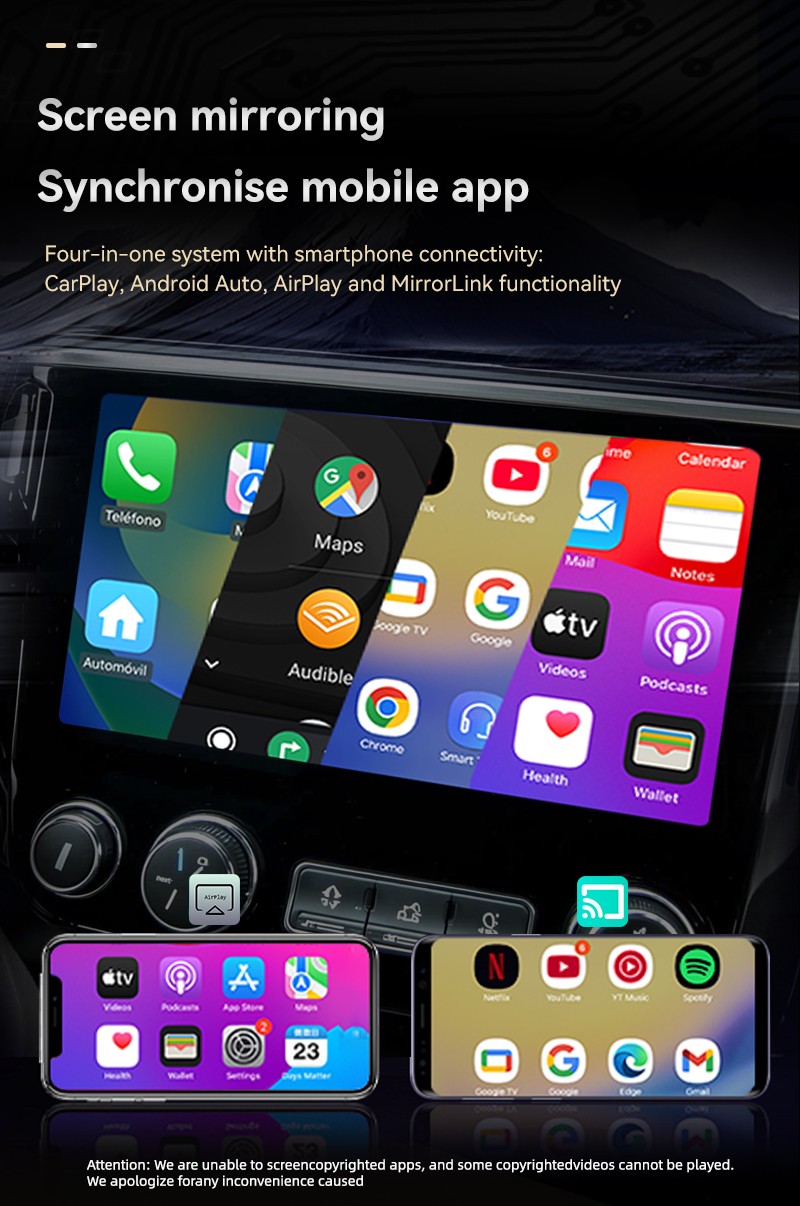 Wired to Wireless CarPlay Adapter for Apple iPhone/Android Auto/AirPlay/Miracast