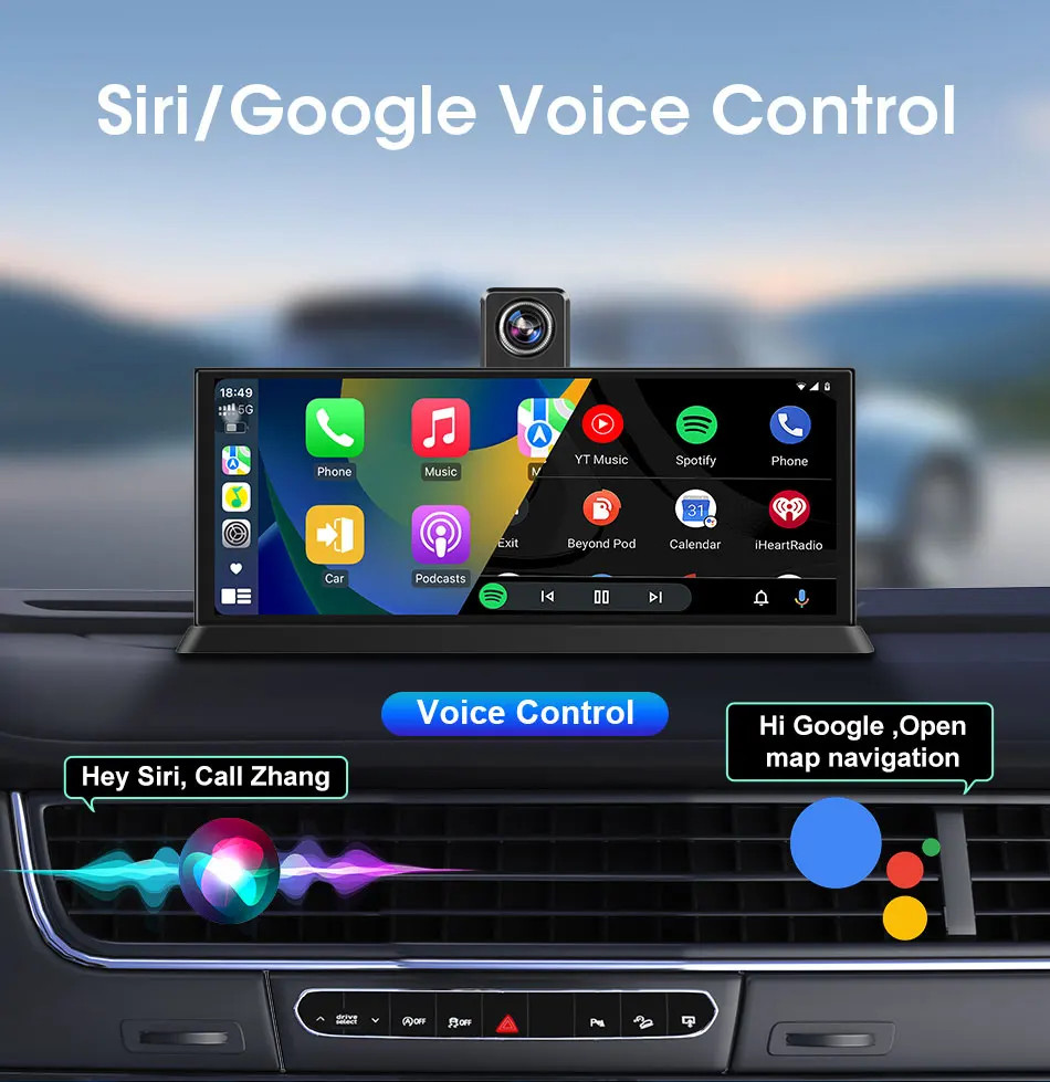 Janstie 11.26 inch Car DVR 4K Camera Rotatable Lens Recorder GPS Dashboard