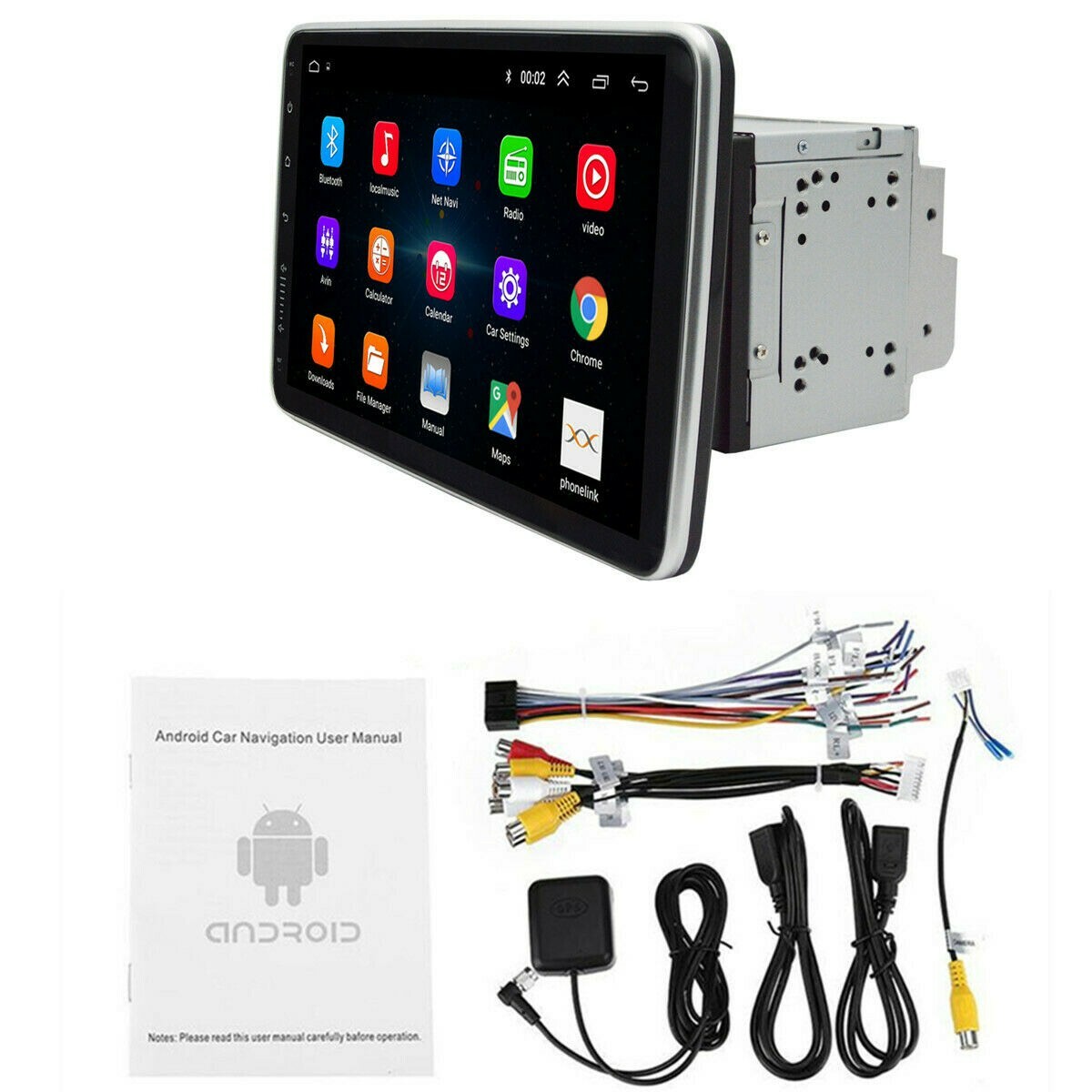Android 15 Double 2DIN Rotatable 10.1” Car Stereo Radio Carplay GPS Wifi BT 64G
