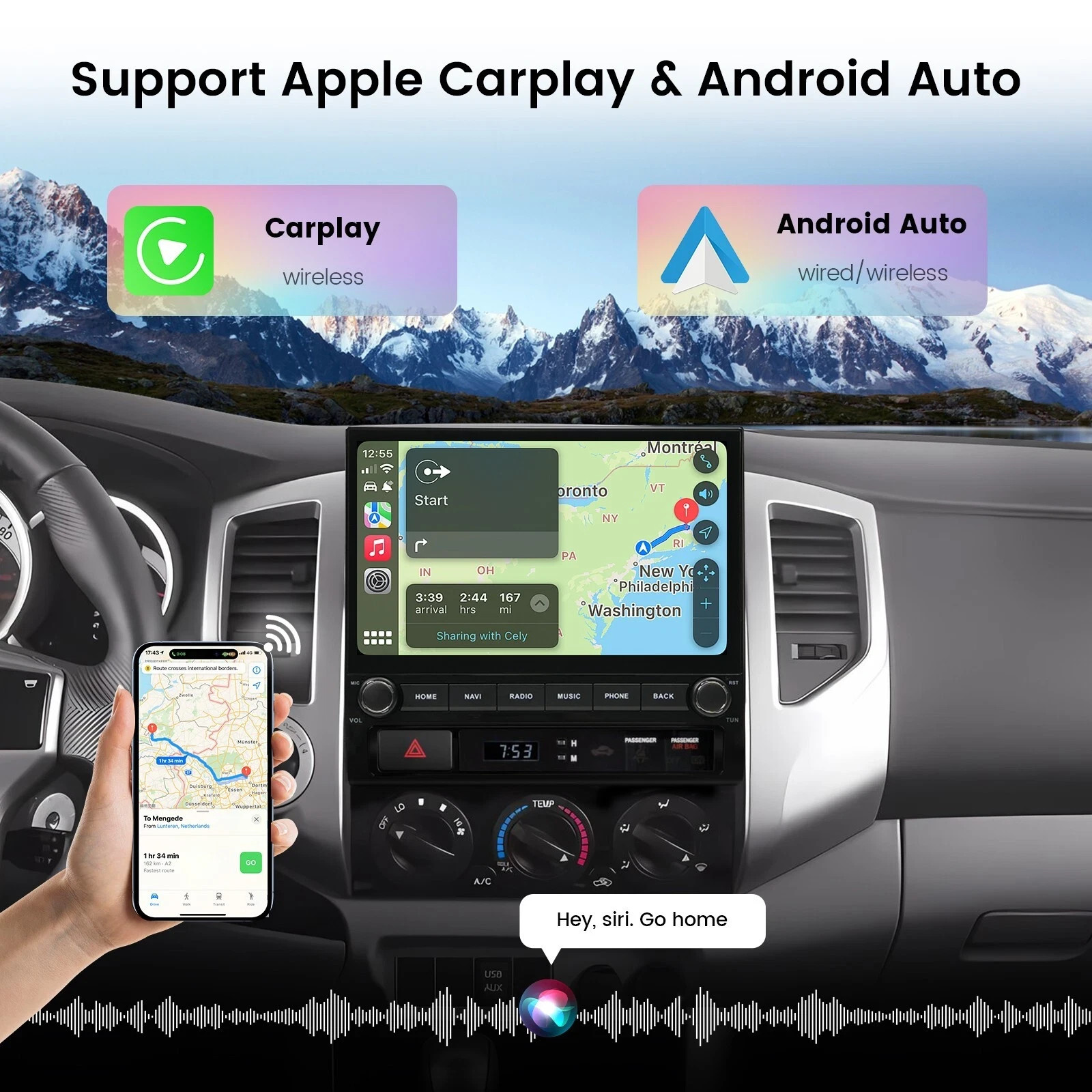 Dasaita 10.2″ Vivid 13 Car Radio Stereo for Toyota Tacoma 2005-15 GPS 8G+256G