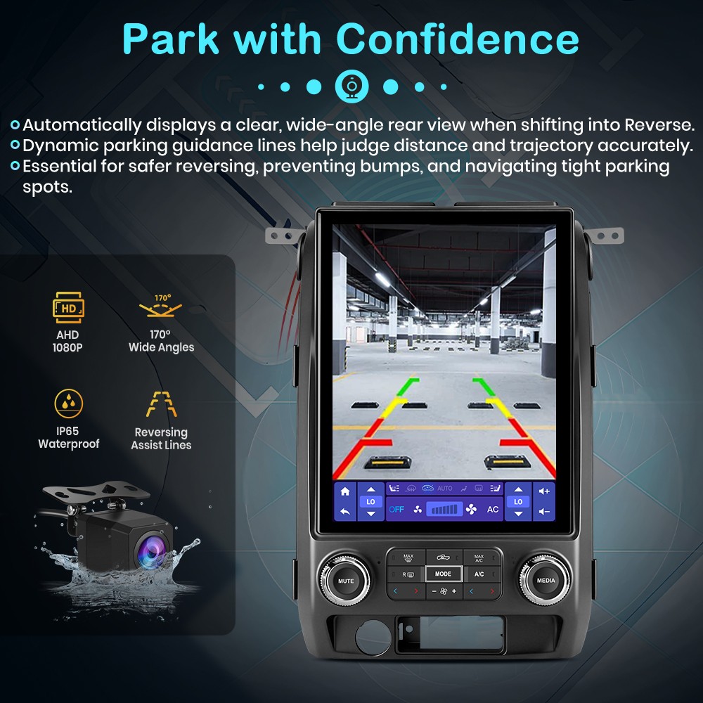 For Ford F150 2009-2012 4G CarPlay 4+64GB Android15 12.1“Car Radio GPS Navi WIFI