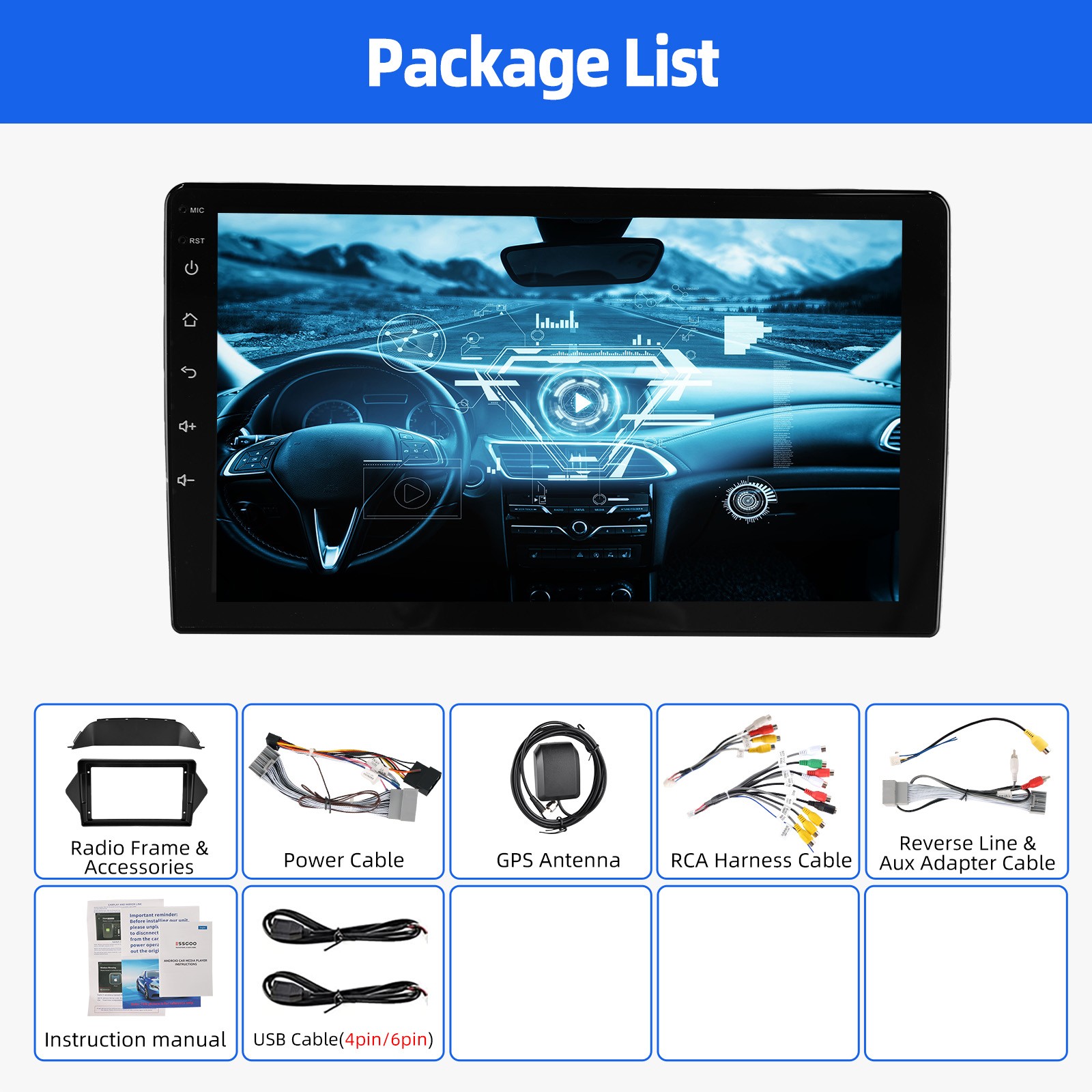 9″ Android 16 Carplay Car Stereo GPS Navi BT 2+16G For Honda Acura MDX 2007-2013