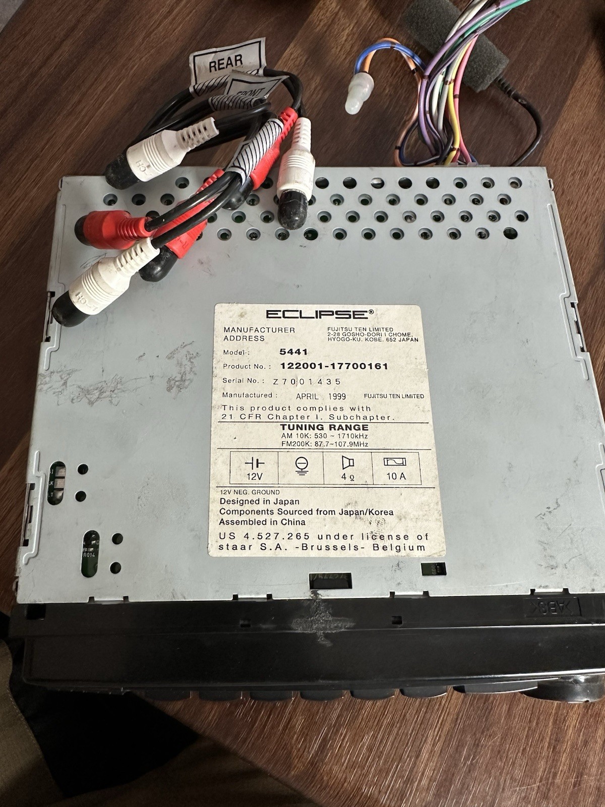 Eclipse 5441 Old School Cd Player Radio..parts Only Not Working