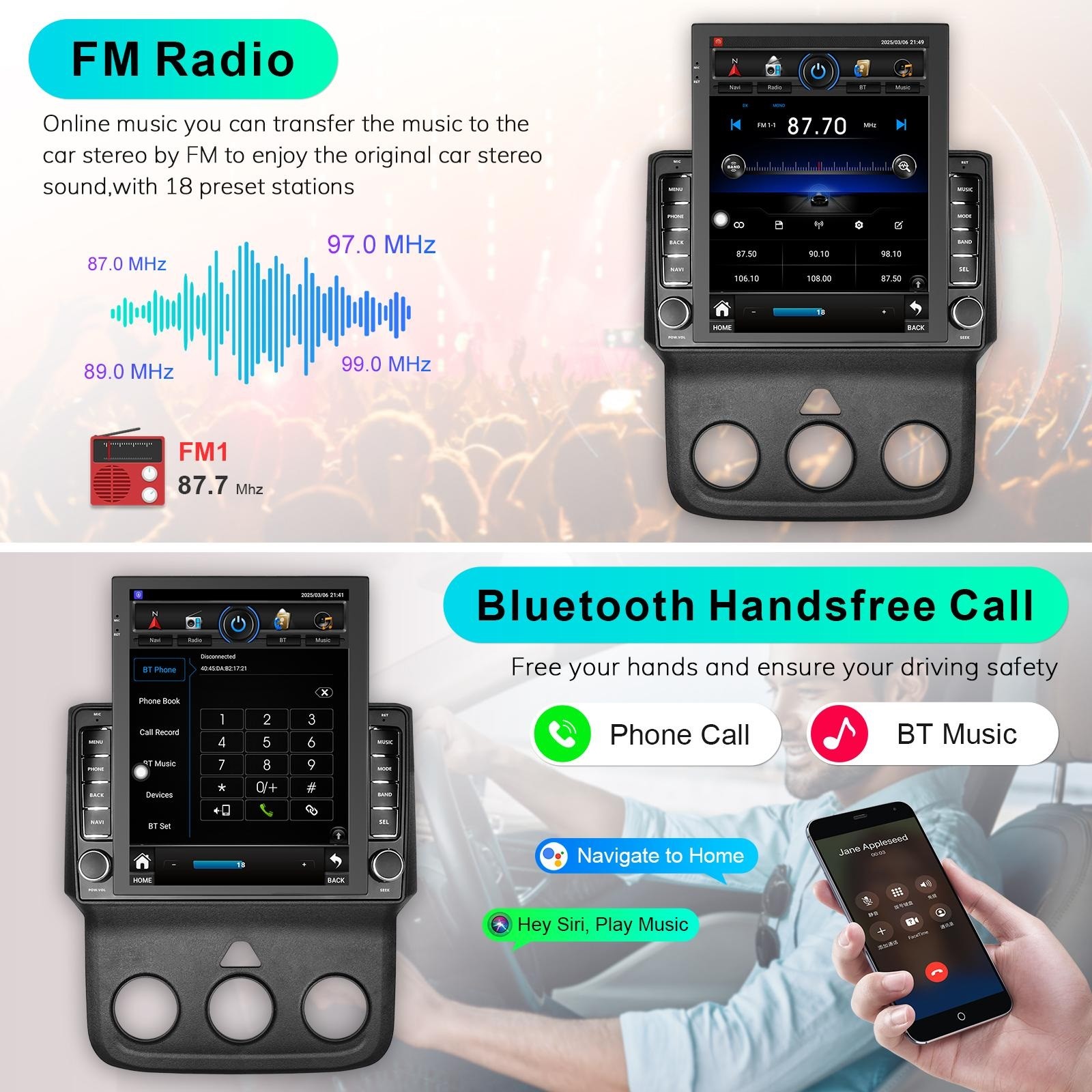 9.7″ Stereo CarPlay 2+32GB for Dodge Ram 2013-2018 GPS Radio Navigator WiFi BT