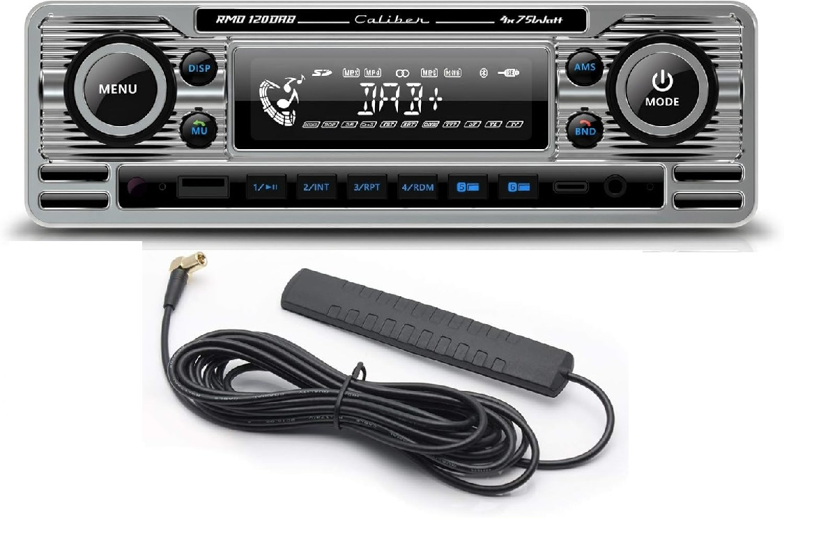 Caliber RMD120DAB DAB+ USB Bluetooth MP3 Car Stereo Tuner Vintage Retro + Antenna