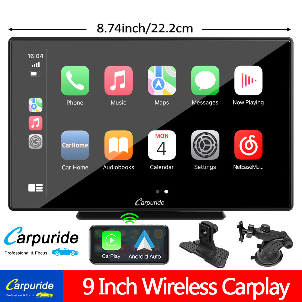 Carpuride 9 Inch Wireless Carplay & Android Auto Car Play Mirror Link Bluetooth
