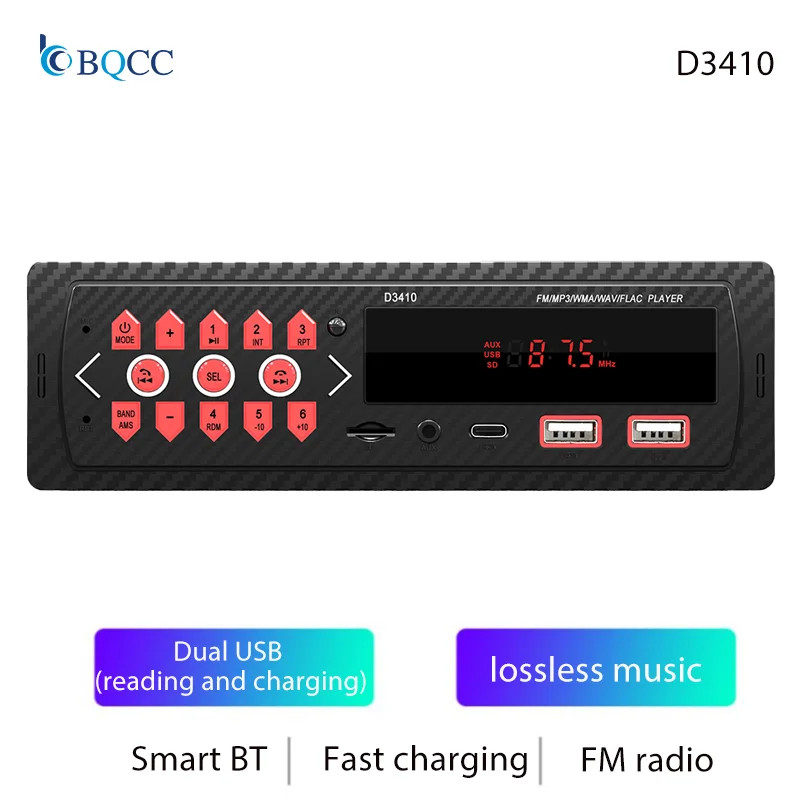 Car Stereo Radio 1 Din MP3 Bluetooth USB TF AUX FM
