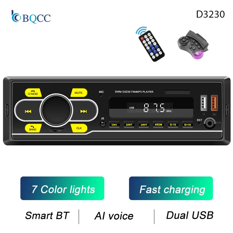 Car Stereo Radio 1 Din MP3 Bluetooth USB TF AUX FM