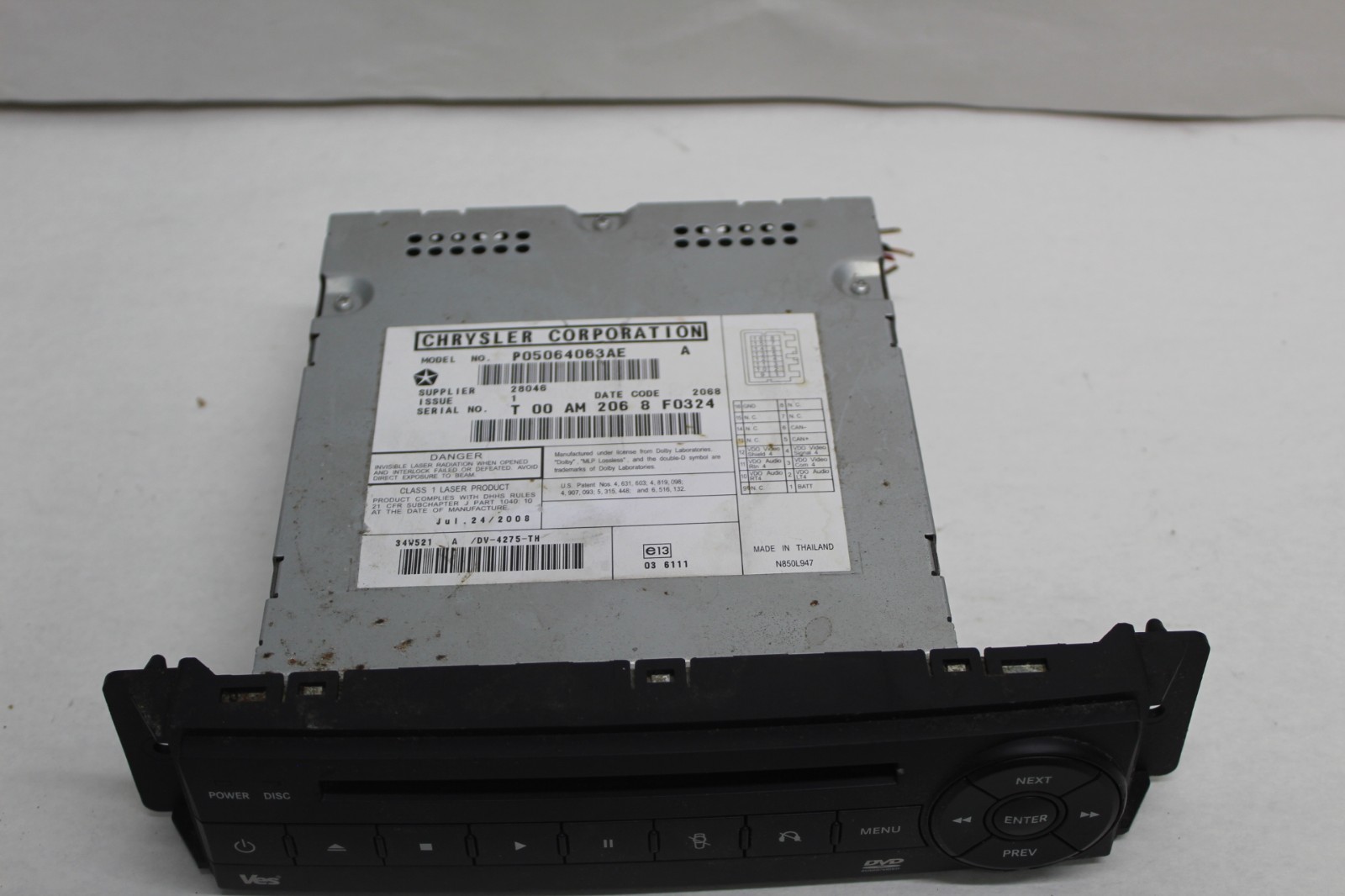 2008 2009 2010 2011 2012 Chrysler Town Country Dodge Caravan DVD Player OEM