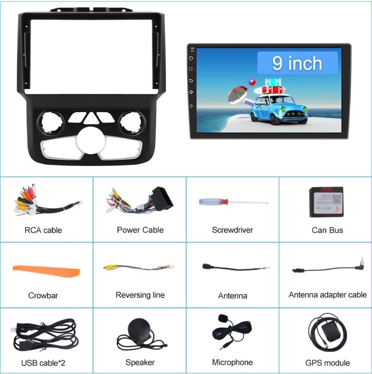 Car Radio Stereo for Dodge Ram 2013-2019 1500 2500 3500 Built in Carplay/Android