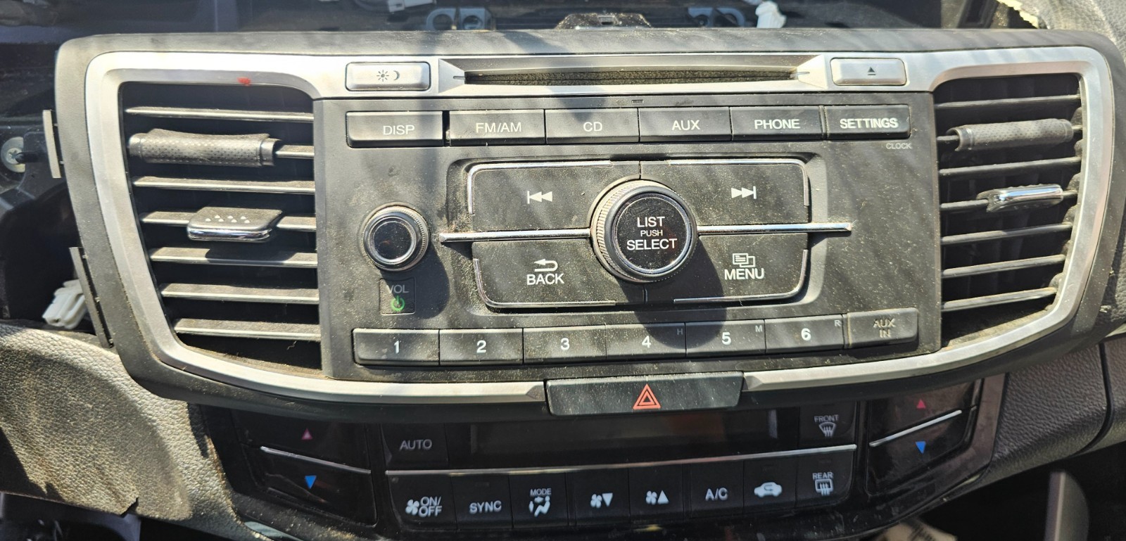 2016-2017 Honda Accord Radio AM-FM-CD Player Assembly OEM Bezel Vents Receiver