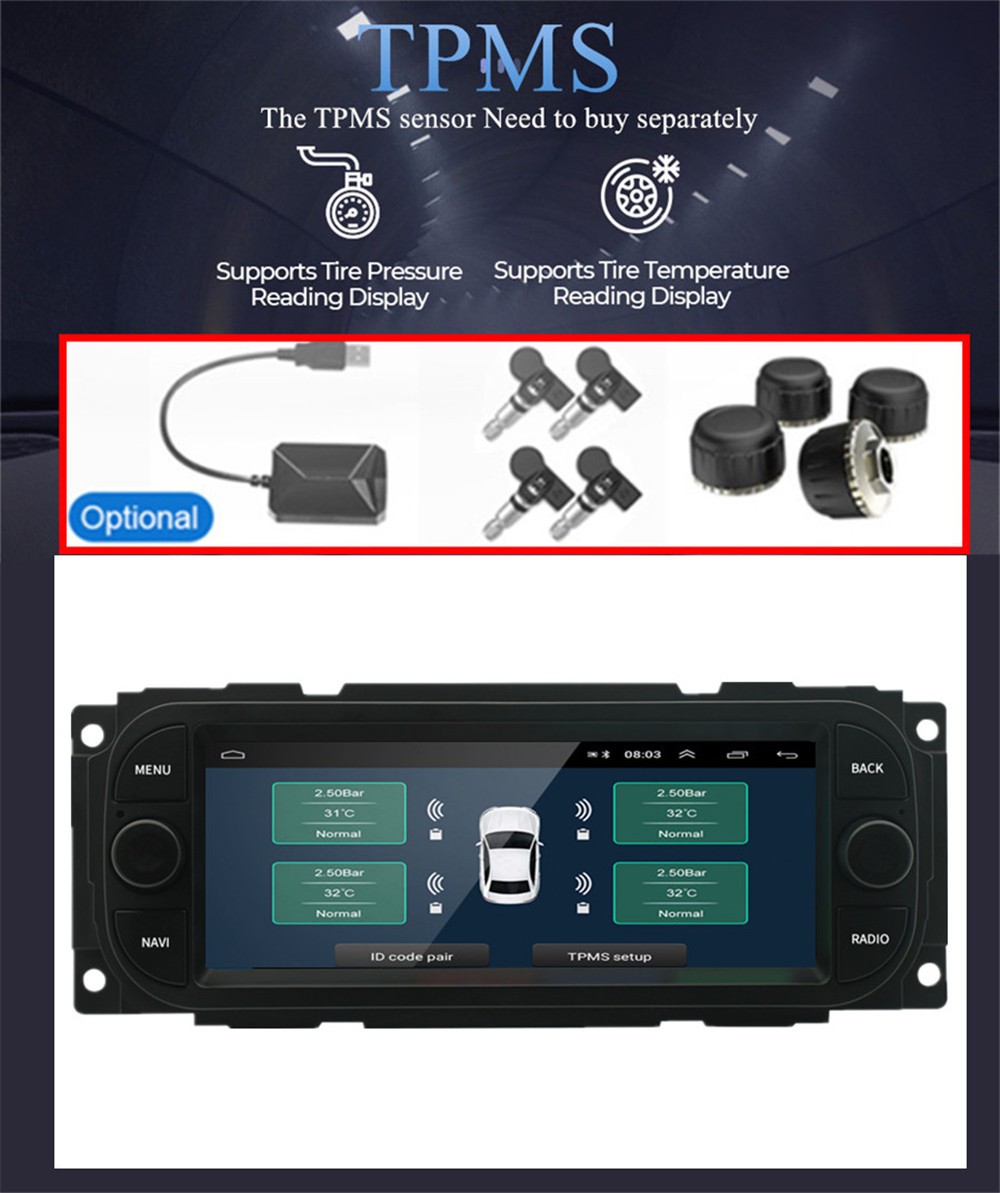 Touch Screen Car Stereo Radio BT FM/RDS Fit For Dodge Dakota Durango 2001-2003