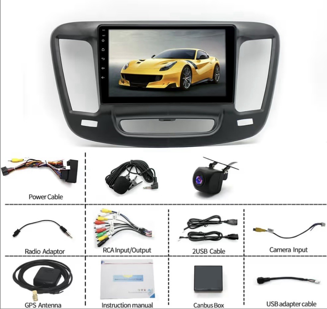 Car Stereo Radio 2+32GB For Chrysler 200 200C 2015-2019 Carplay Android 15 GPS