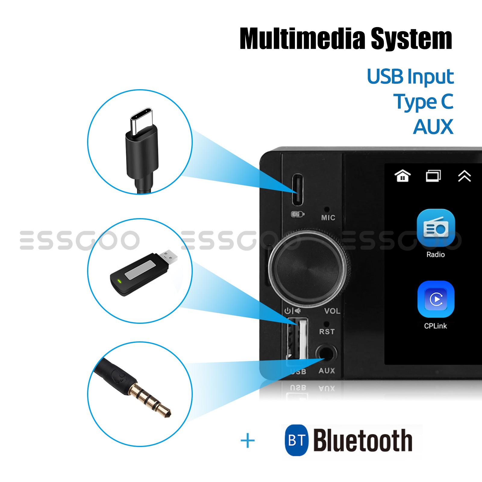 7″ Car Radio For Apple Carplay Android Single 1Din Touch Screen Stereo Bluetooth