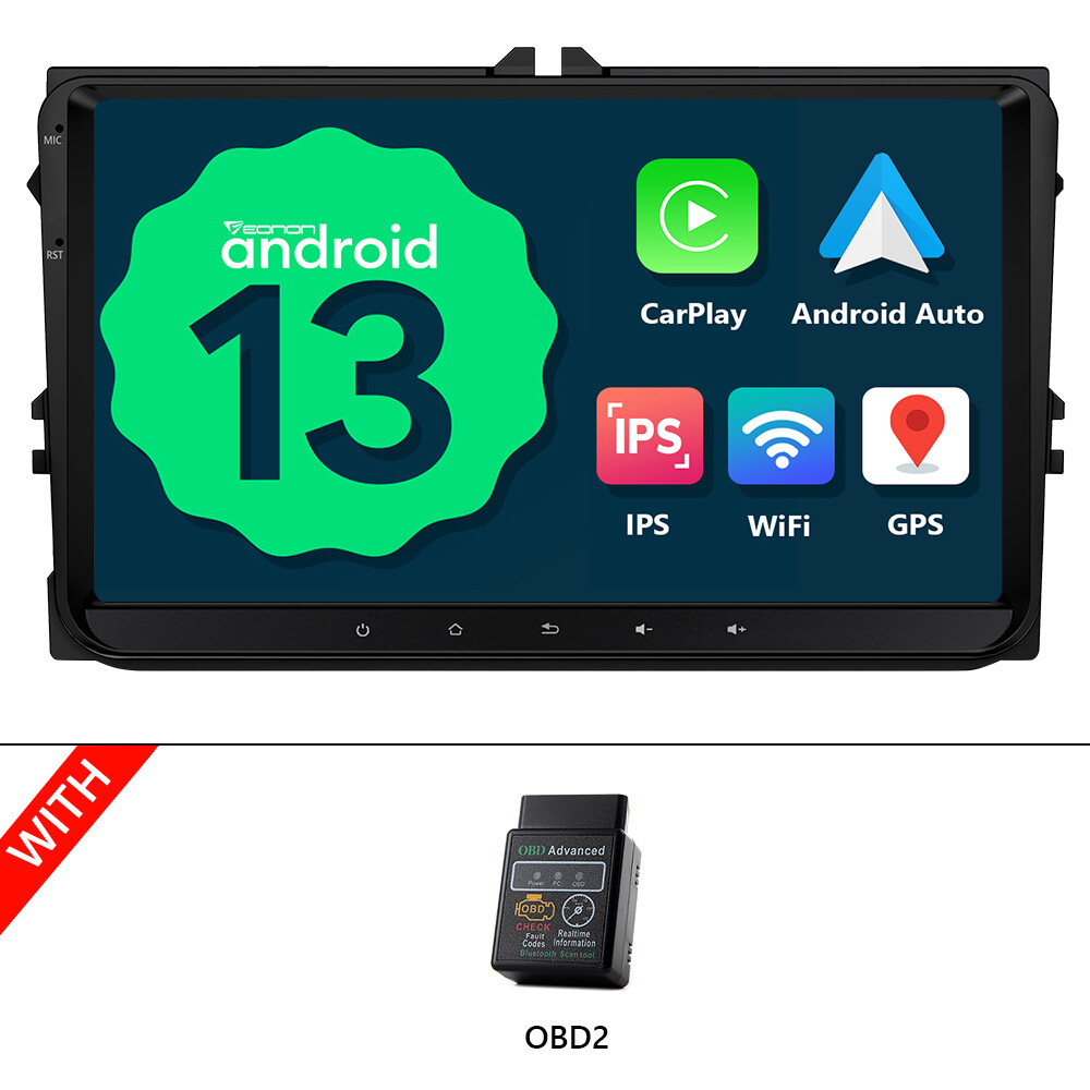 OBD+Eonon VWA13 Android 13 Car Radio GPS Stereo Bluetooth WiFi for VW Skoda Seat